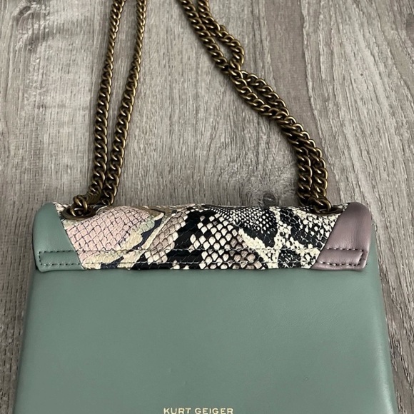 Kurt Geiger Mini Kensington X Multicolor Snake Print Shoulder Bag - Picture 4 of 11
